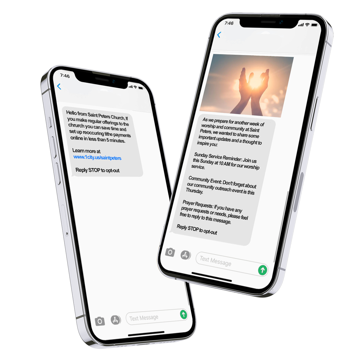 Congregation members joining a church text message list